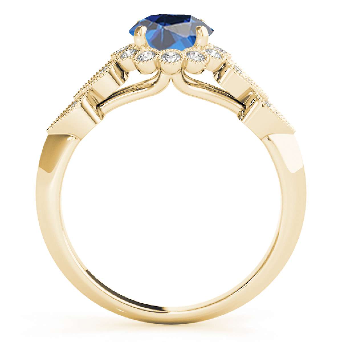 1.15 Carat Halo Blue Diamond Engagement Ring for Women in 14K Rose, White, or Yellow Gold Mauli Jewels
