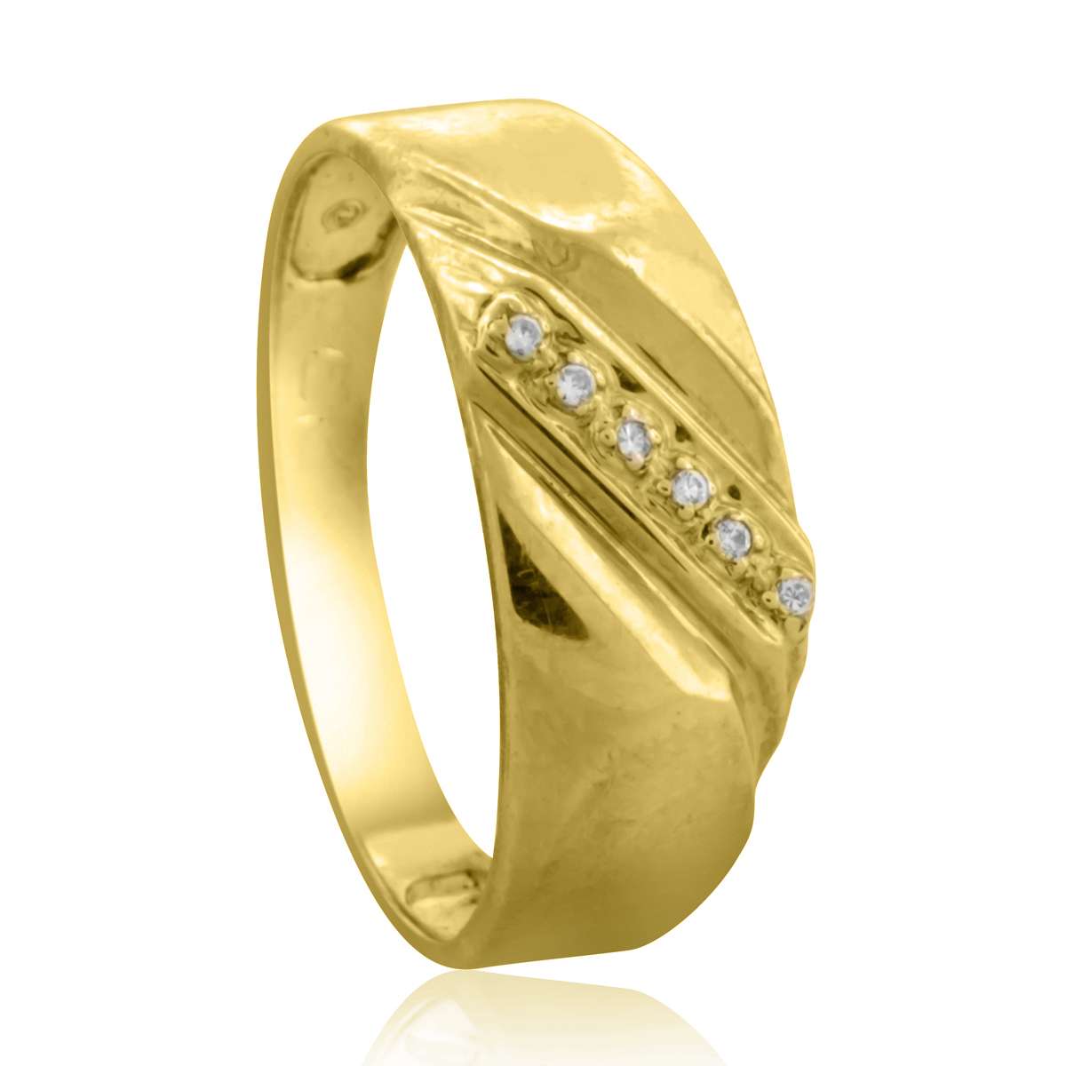 10K White & Yellow Gold 0.03 Carat Diamond Prong Set Wedding Engagement Rings For Men's Mauli Jewels