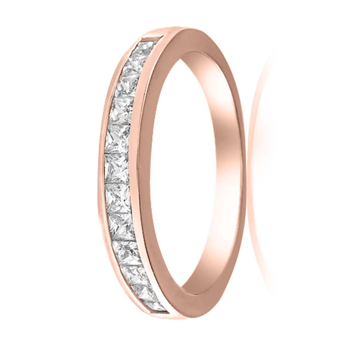 0.75 Carat Diamond Channel Set Wedding Band For Women In 14K Yellow Rose & White Gold Mauli Jewels