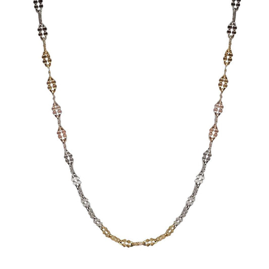 14K Gold Plated Tri-Color Chain Necklace For Women In 925 Sterling Silver Mauli Jewels