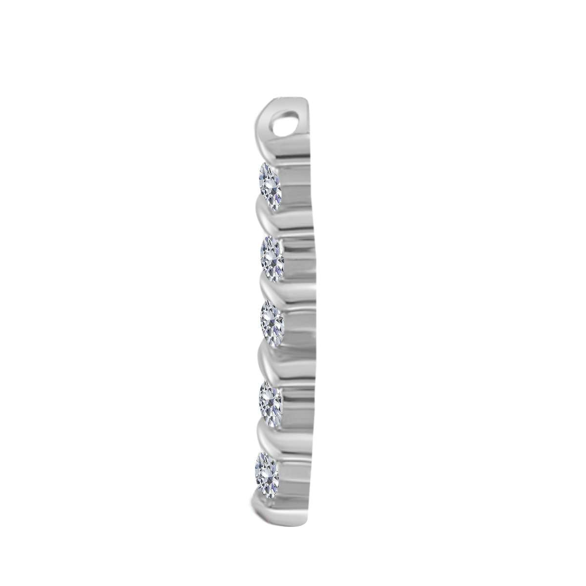 1/2 Carat Channel Set White Diamond 5 Stone Pendant Necklace For Women In 10K Rose White & Yellow Gold With 18" Box Chain Mauli Jewels