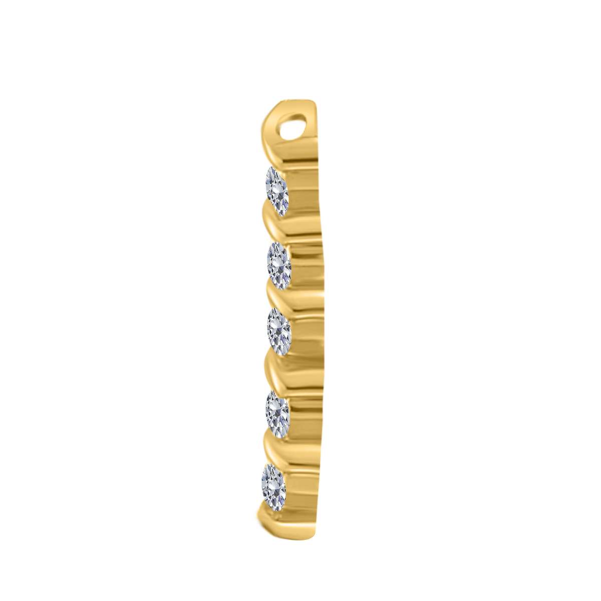 1/2 Carat Channel Set White Diamond 5 Stone Pendant Necklace For Women In 10K Rose White & Yellow Gold With 18" Box Chain Mauli Jewels