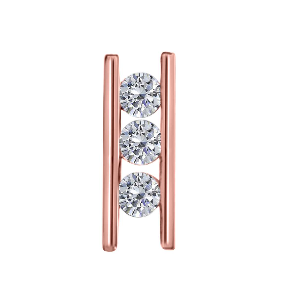0.25 Carat White Diamond Channel Set Pendant Necklace for Women In 10K Rose White & Yellow Gold Mauli Jewels
