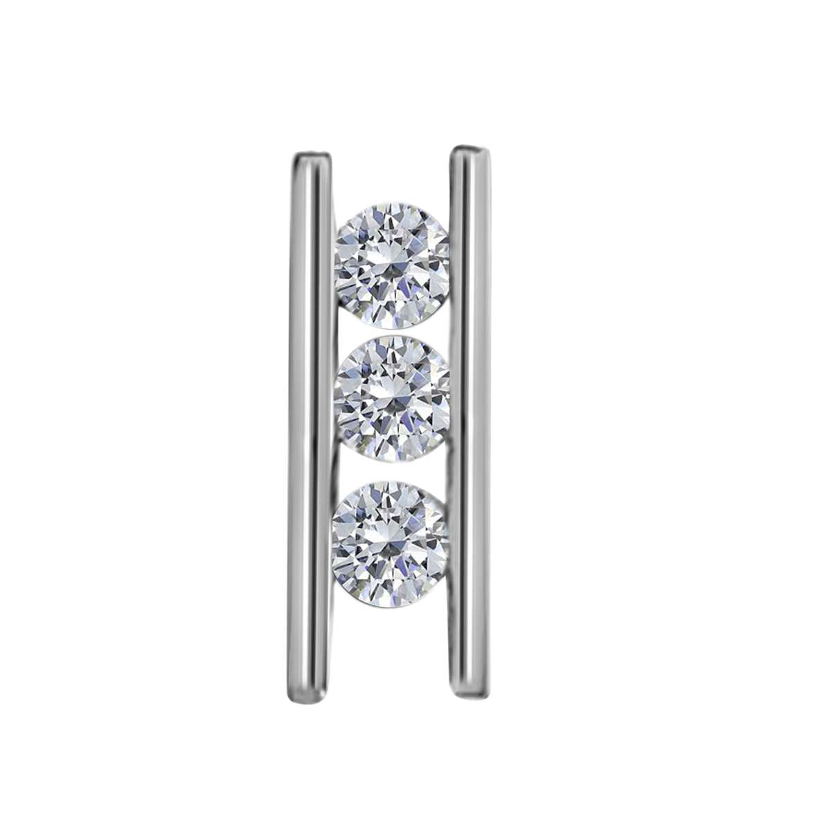 0.25 Carat White Diamond Channel Set Pendant Necklace for Women In 10K Rose White & Yellow Gold Mauli Jewels