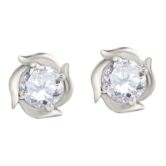 1.00 Carat Natural Round White Diamond ( H-I/ I1-I2 ) Stud Earrings For Women In 14K Solid Rose White & Yellow Gold Mauli Jewels