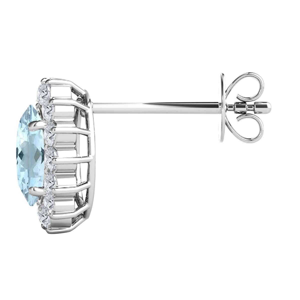 3.45 Carat Oval Gemstone/Natural/Round/White Diamond Stud Earring Carat 10K Solid White/Yellow Gold Mauli Jewels
