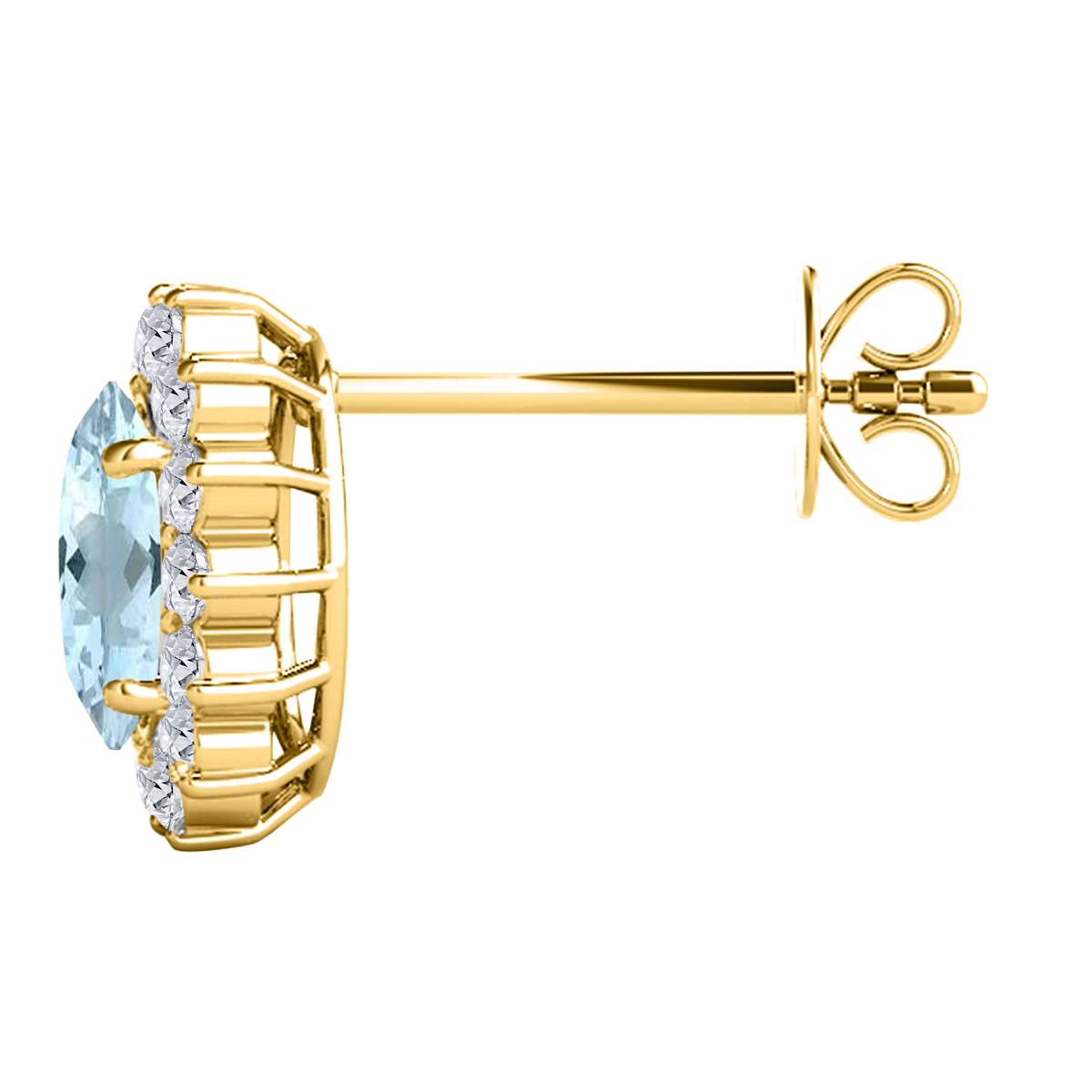 3.45 Carat Oval Gemstone/Natural/Round/White Diamond Stud Earring Carat 10K Solid White/Yellow Gold Mauli Jewels