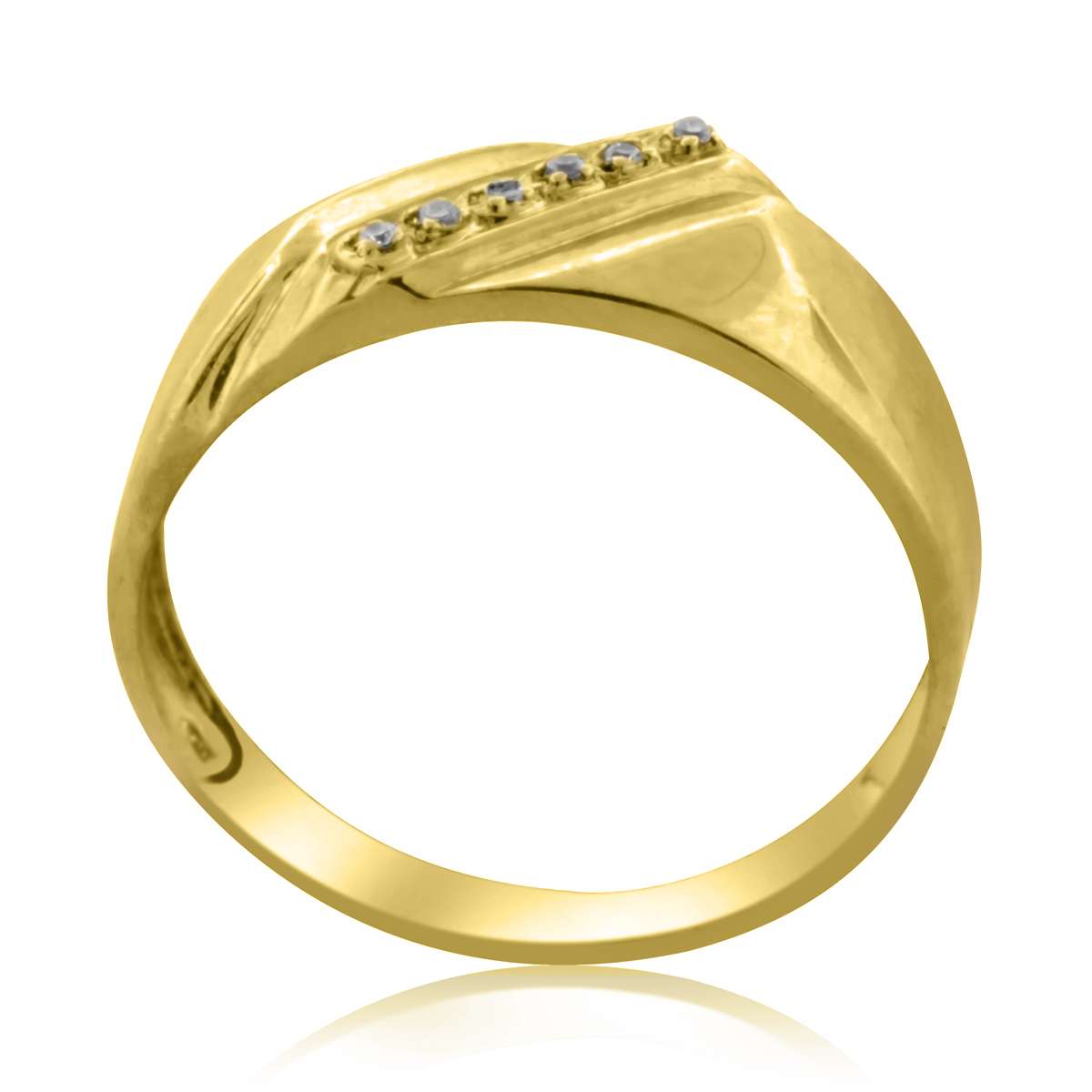 10K White & Yellow Gold 0.03 Carat Diamond Prong Set Wedding Engagement Rings For Men's Mauli Jewels