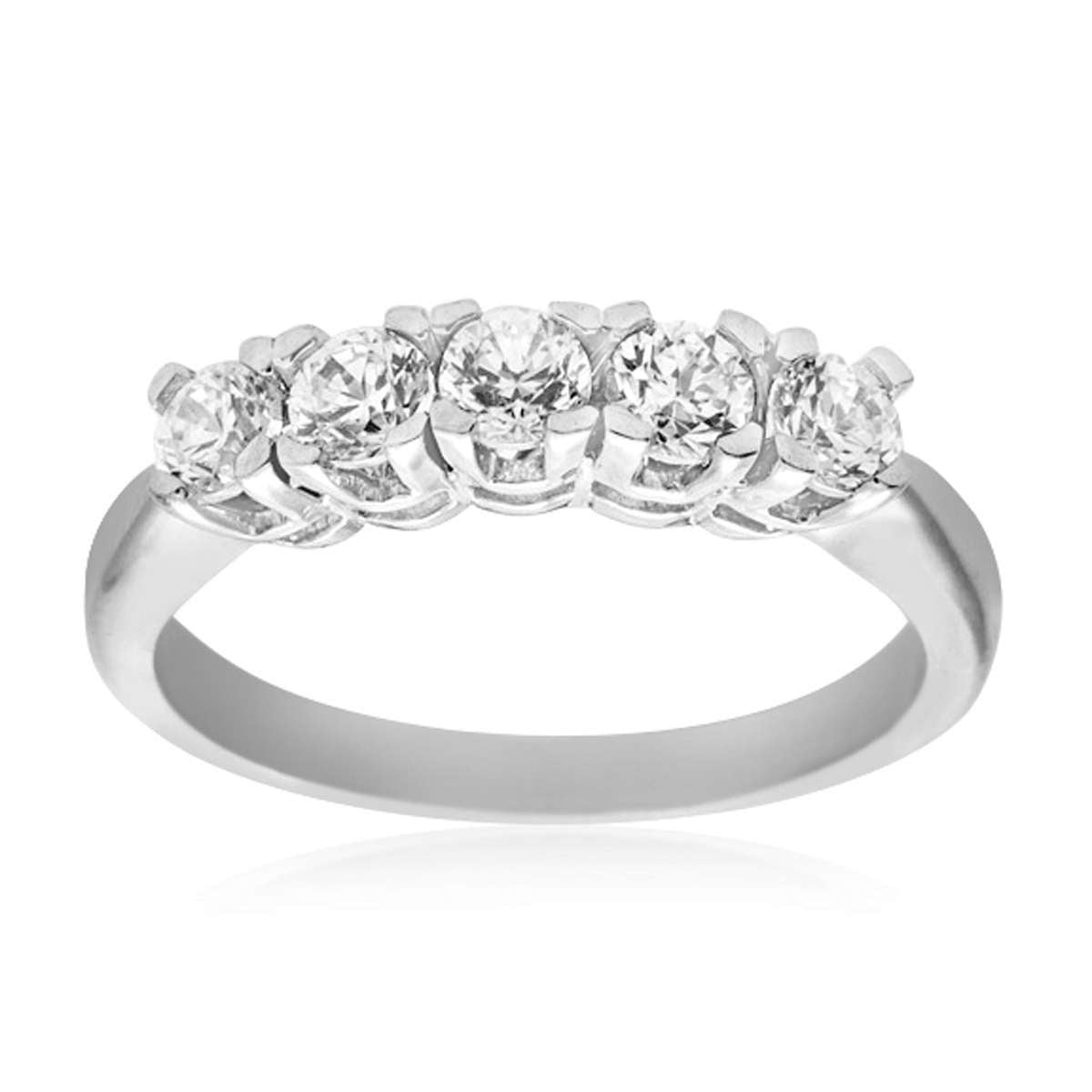 0.50 Carat Brilliant-Cut Diamond Five-Stone Classic Engagement Ring for Women in 10K Rose, White, or Yellow Gold Mauli Jewels