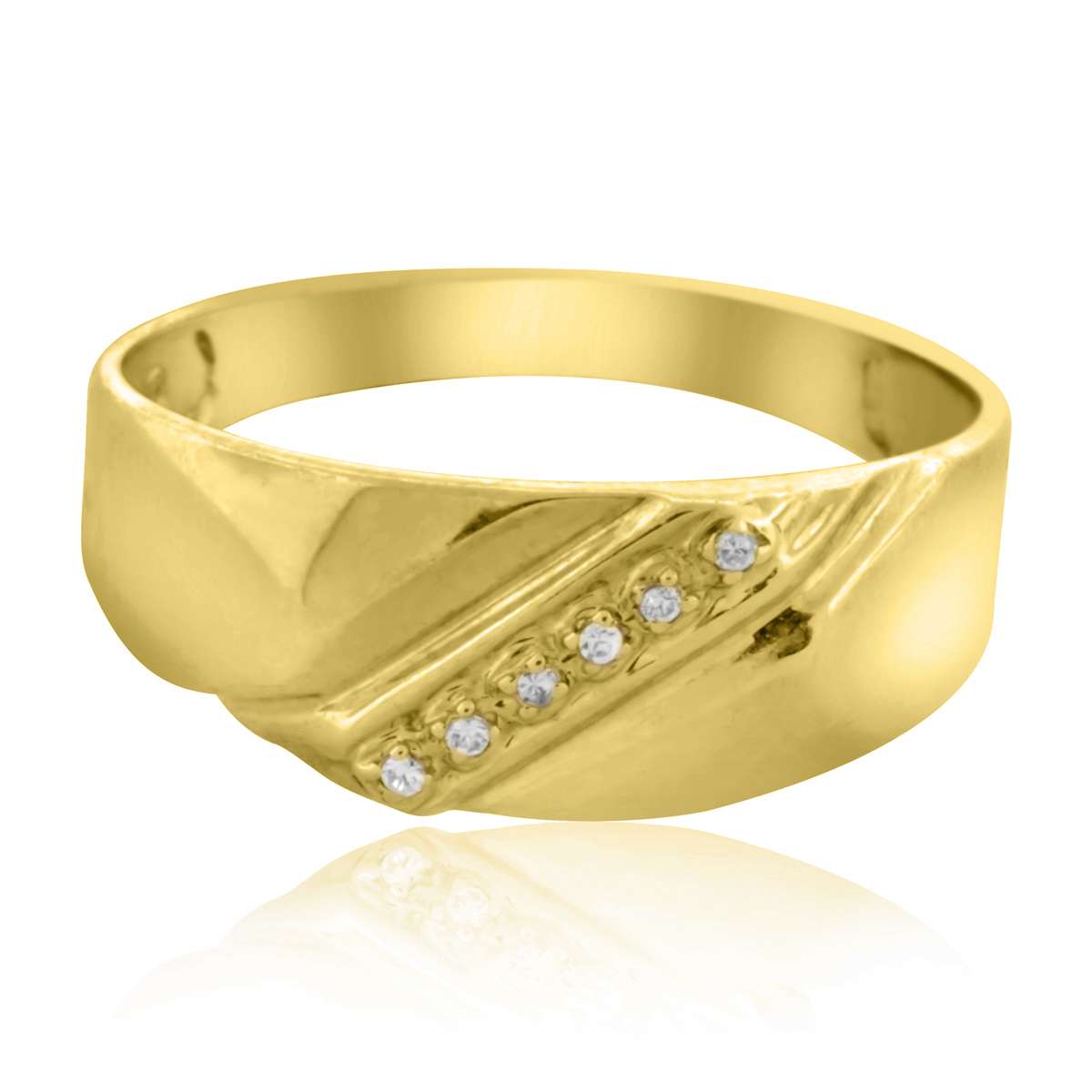 10K White & Yellow Gold 0.03 Carat Diamond Prong Set Wedding Engagement Rings For Men's Mauli Jewels