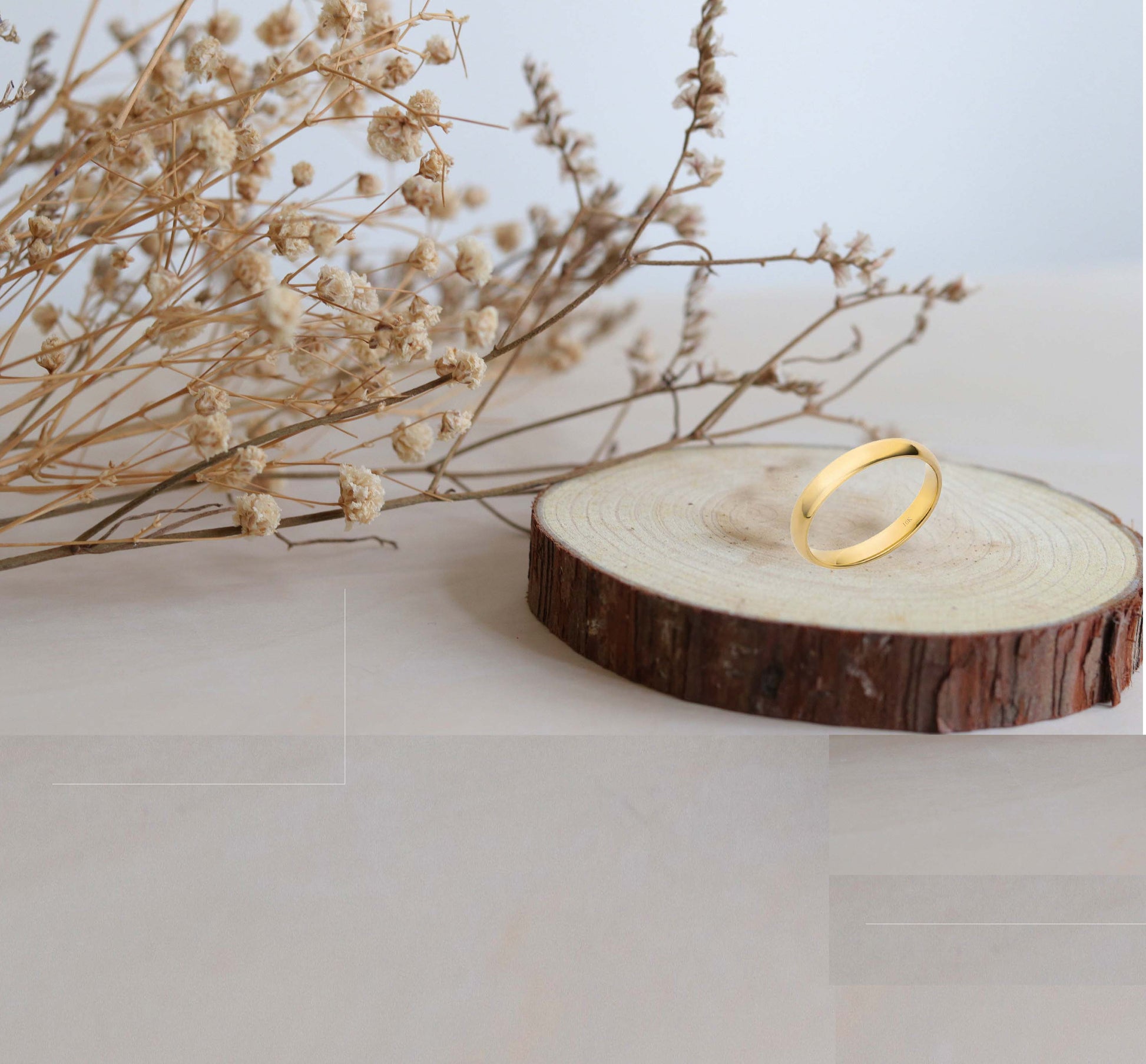 10K Solid 3MM Plain Gold Wedding Band For Men and Women Mauli Jewels