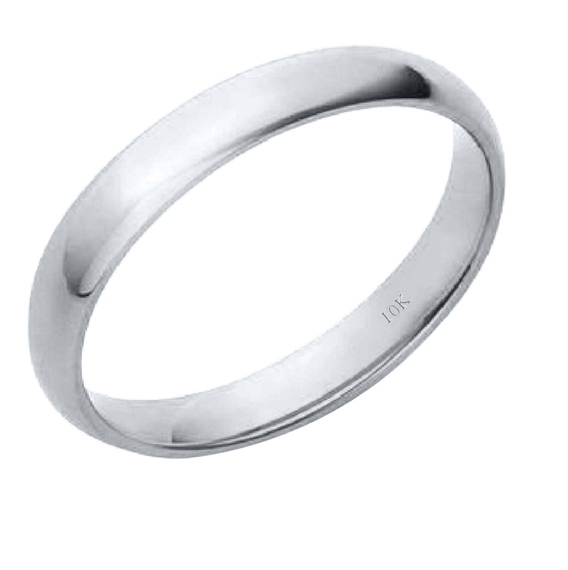10K Solid 3MM Plain Gold Wedding Band For Men and Women Mauli Jewels
