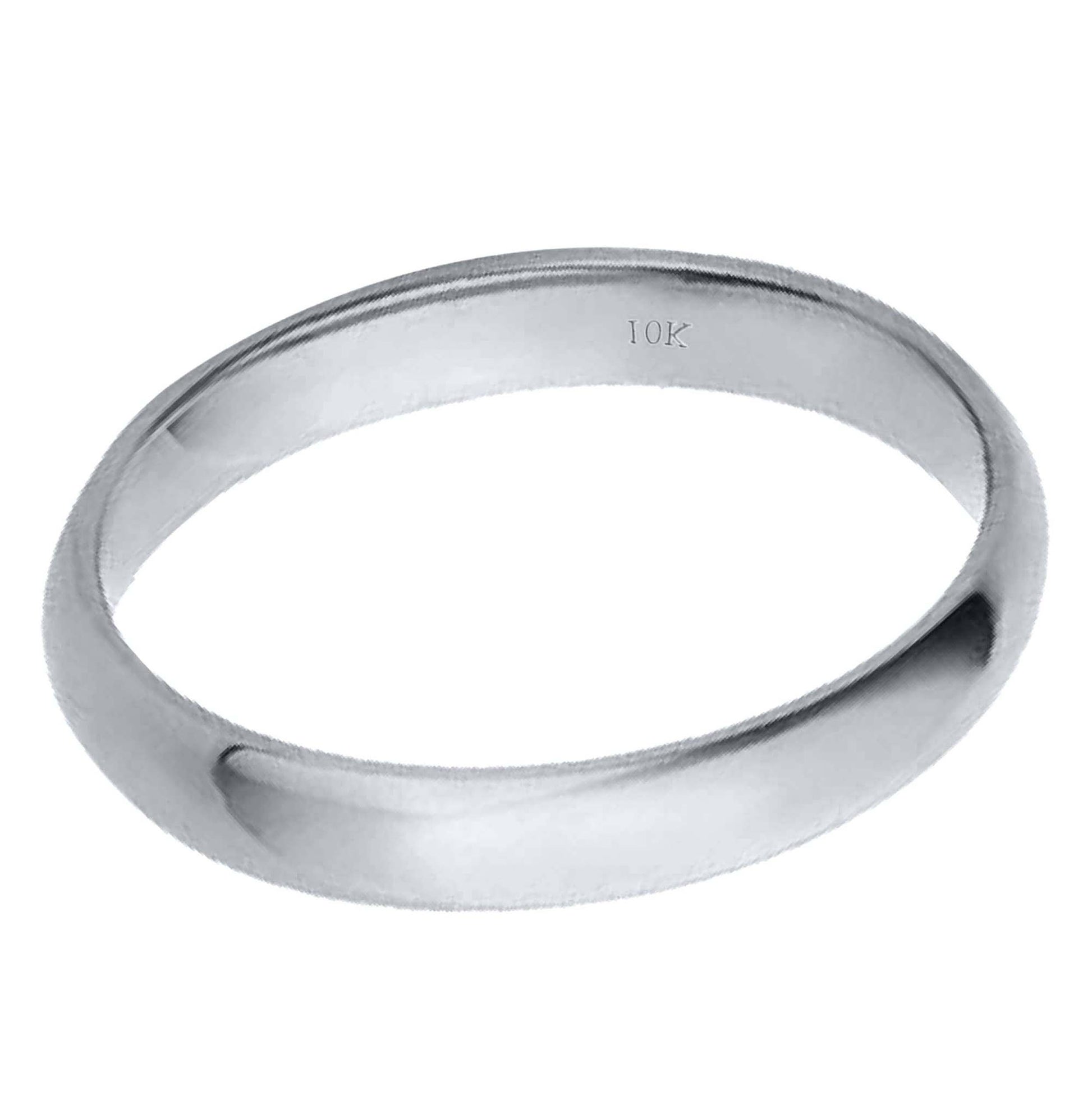 10K Solid 3MM Plain Gold Wedding Band For Men and Women Mauli Jewels