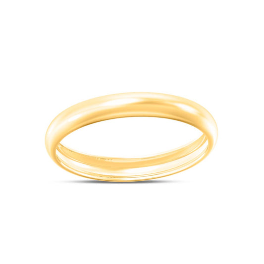 MauliJewels 3MM Wedding Band for Men and Women in 10K Yellow or White Gold | Sizes Available 5-9