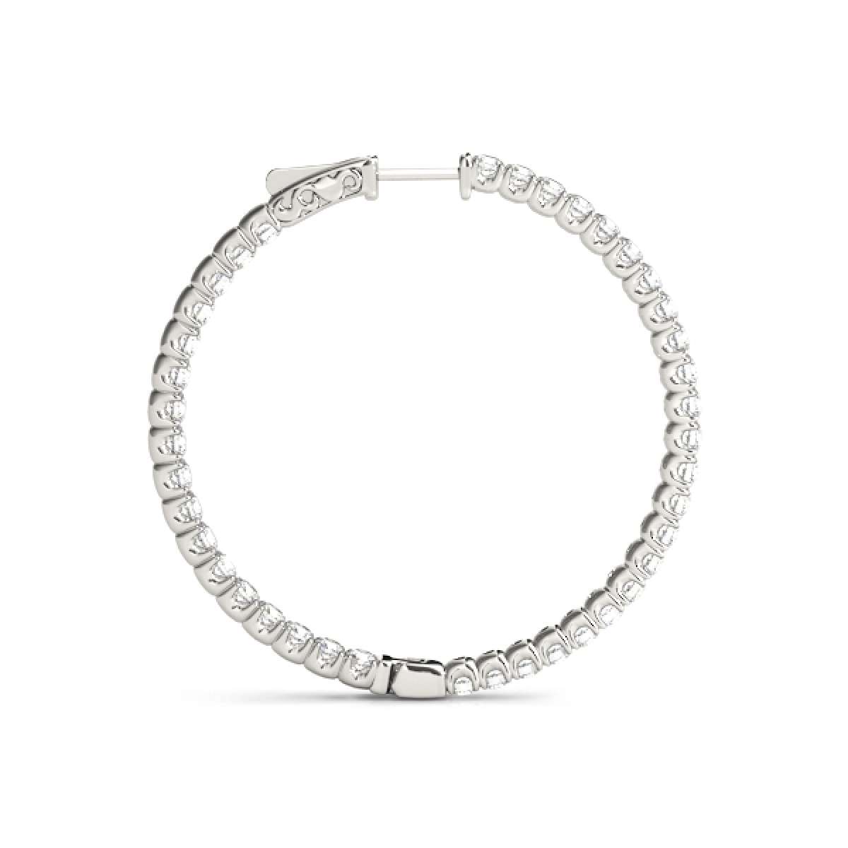 0.75 Carat Brilliant Cut Round White Diamond Hoop Earrings For Women In 14K Solid Rose White & Yellow Gold Mauli Jewels