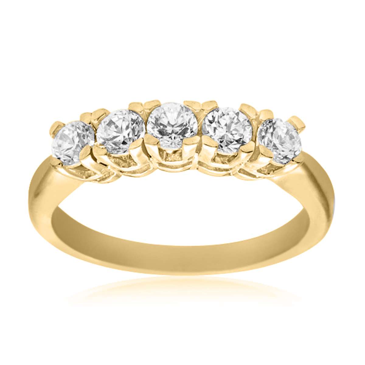 0.50 Carat Brilliant-Cut Diamond Five-Stone Classic Engagement Ring for Women in 10K Rose, White, or Yellow Gold Mauli Jewels