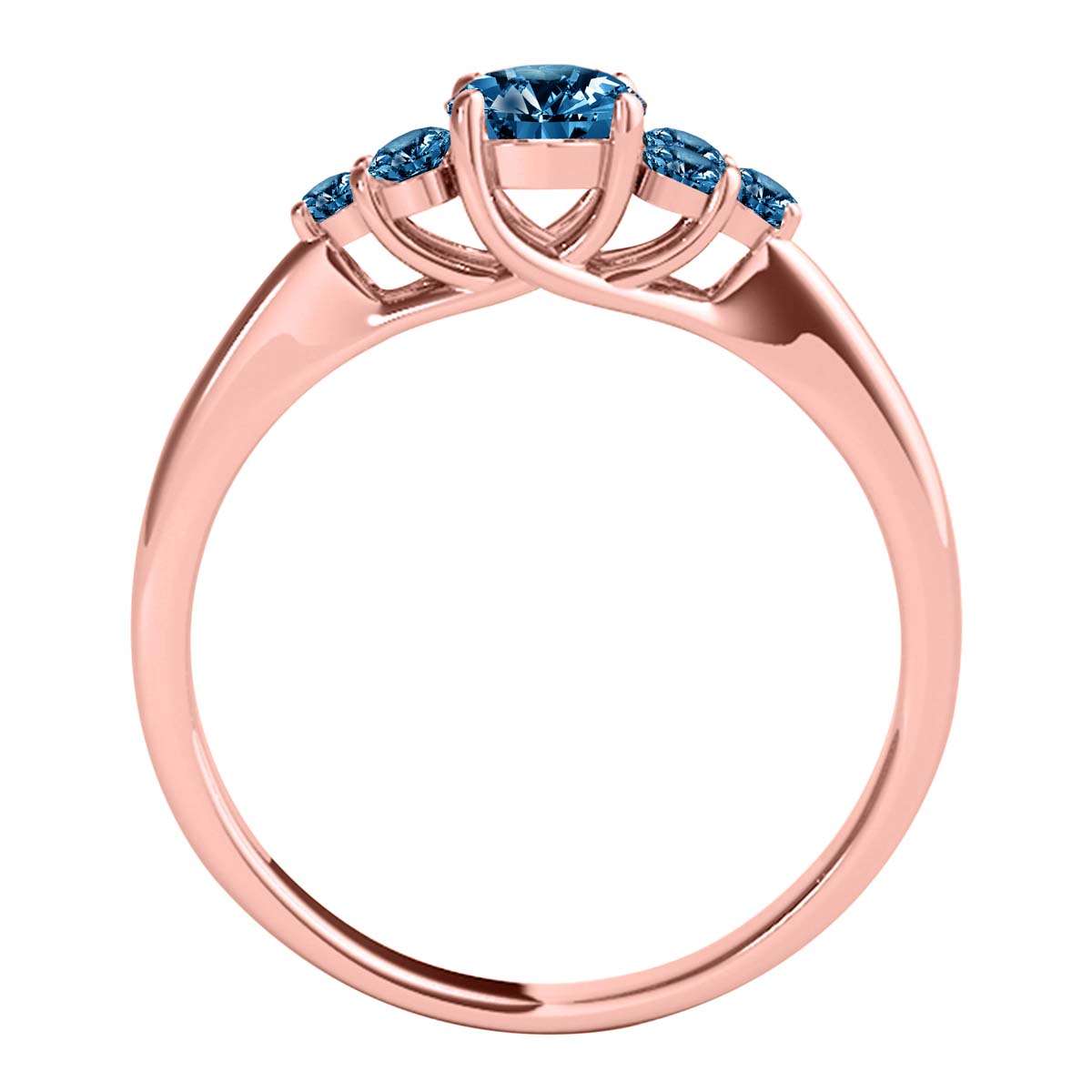 Mauli Jewels 1/2 Carat Natural Blue Diamond Seven Stone Engagement Ring for Women in 14K Solid Gold Mauli Jewels