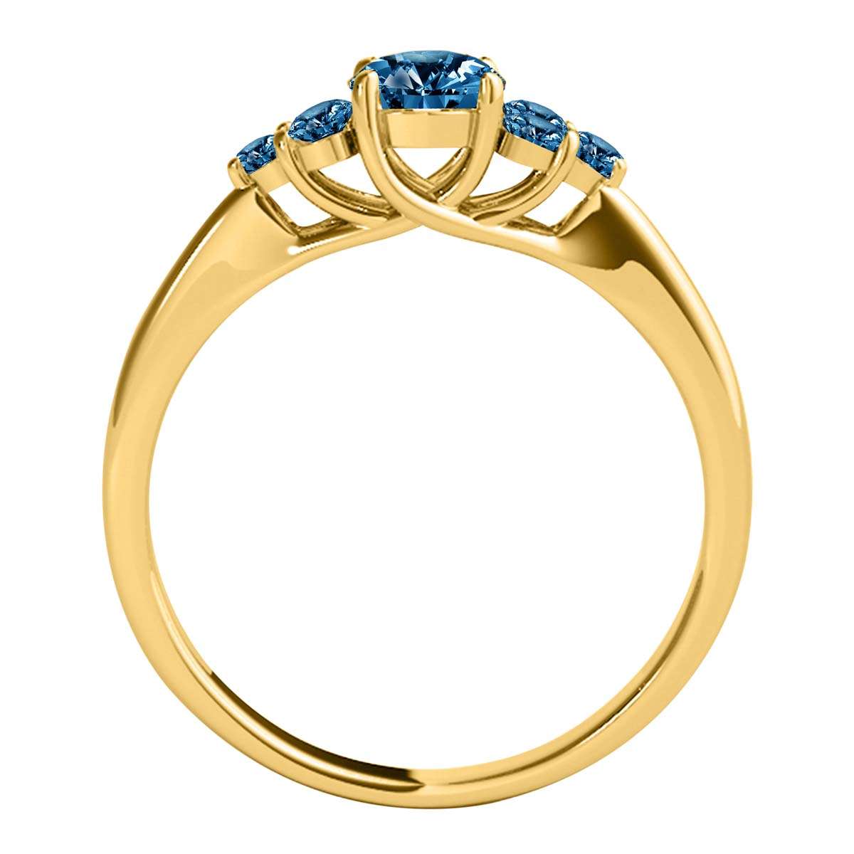 Mauli Jewels 1/2 Carat Natural Blue Diamond Seven Stone Engagement Ring for Women in 14K Solid Gold Mauli Jewels