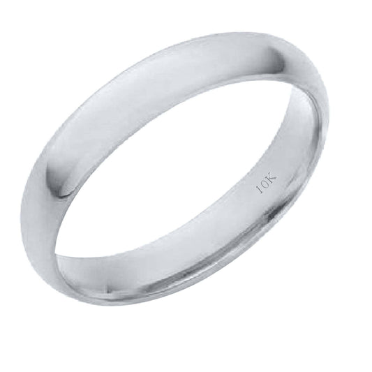 10K Solid 4MM Plain Gold Wedding Band For Men and Women Mauli Jewels
