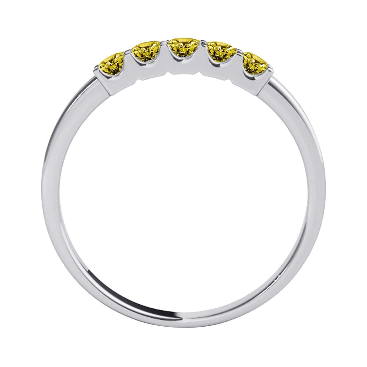 MauliJewels 0.25 Carat Yellow Diamond Five Stone Wedding Band Rings for Women 10K Solid Rose, White Yellow Gold Mauli Jewels