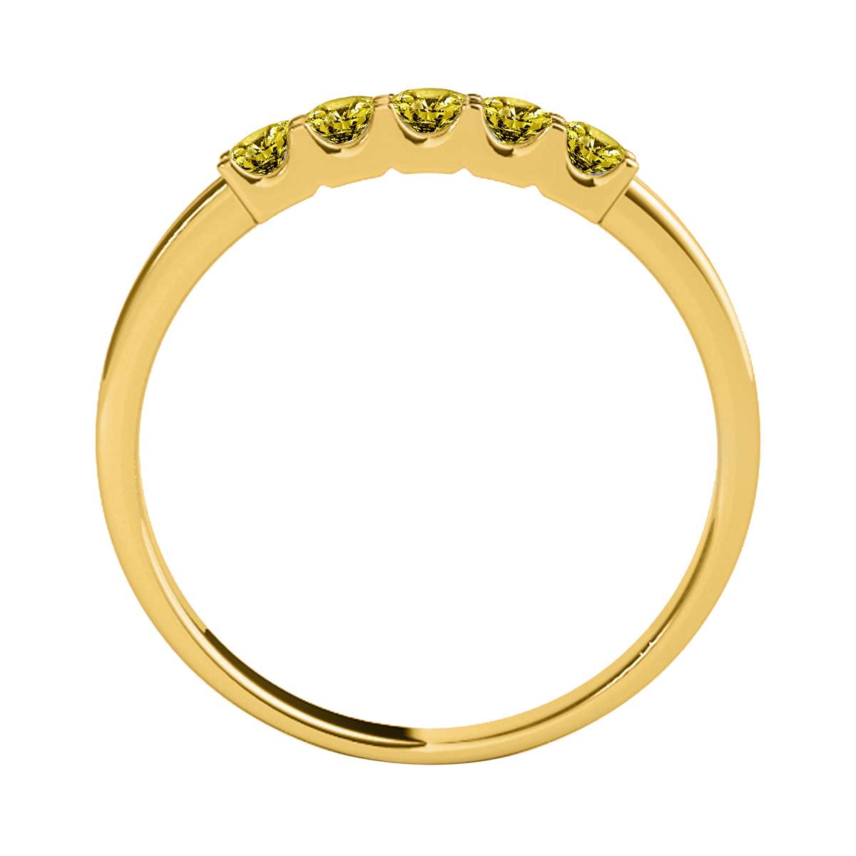 MauliJewels 0.25 Carat Yellow Diamond Five Stone Wedding Band Rings for Women 10K Solid Rose, White Yellow Gold Mauli Jewels