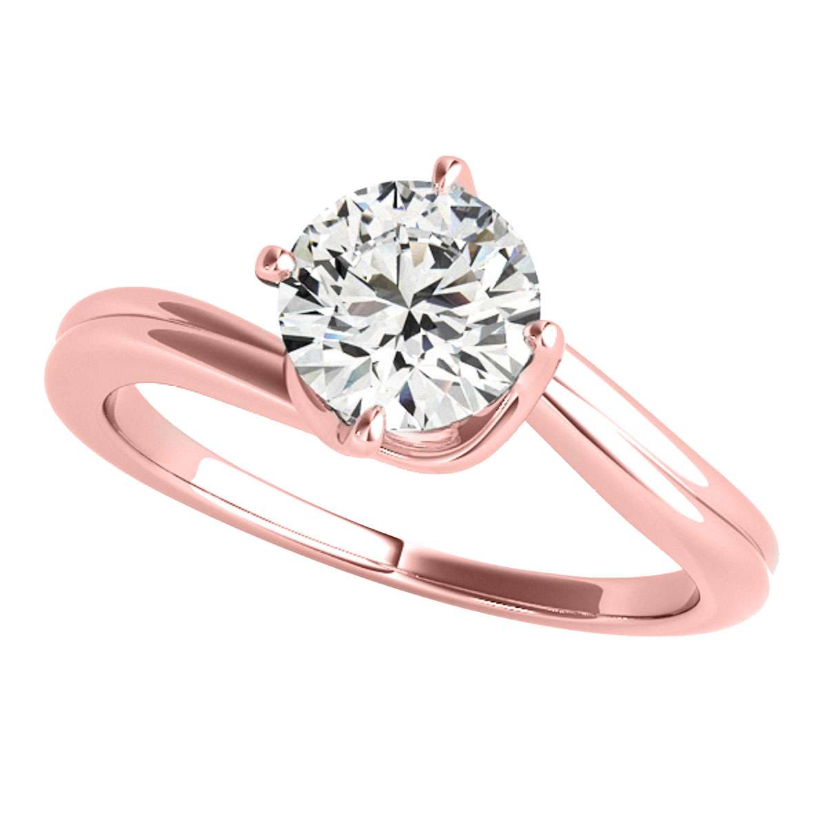 1/2 Carat Natural Diamond Solitaire Engagement Wedding Rings For Women In 10K Rose White & Yellow Gold Mauli Jewels