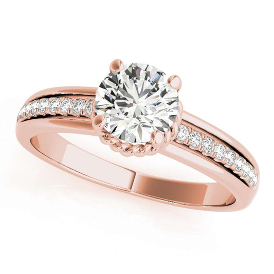 0.75 Carat Diamond 10K White Rose & Yellow Gold Engagement Solitaire Rings For Womens Mauli Jewels