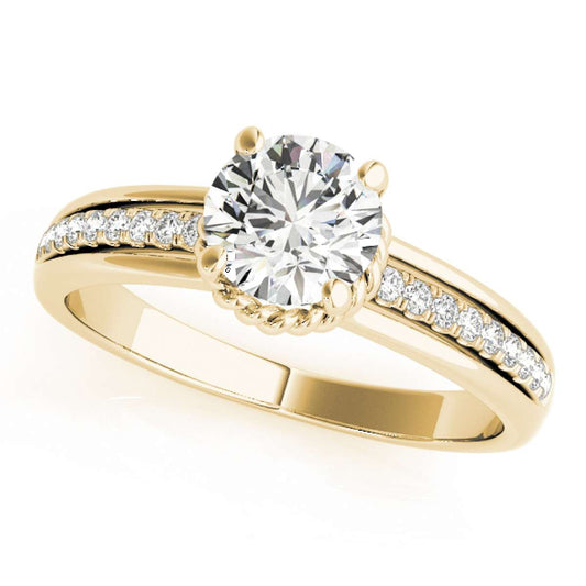 0.75 Carat Diamond 10K White Rose & Yellow Gold Engagement Solitaire Rings For Womens Mauli Jewels