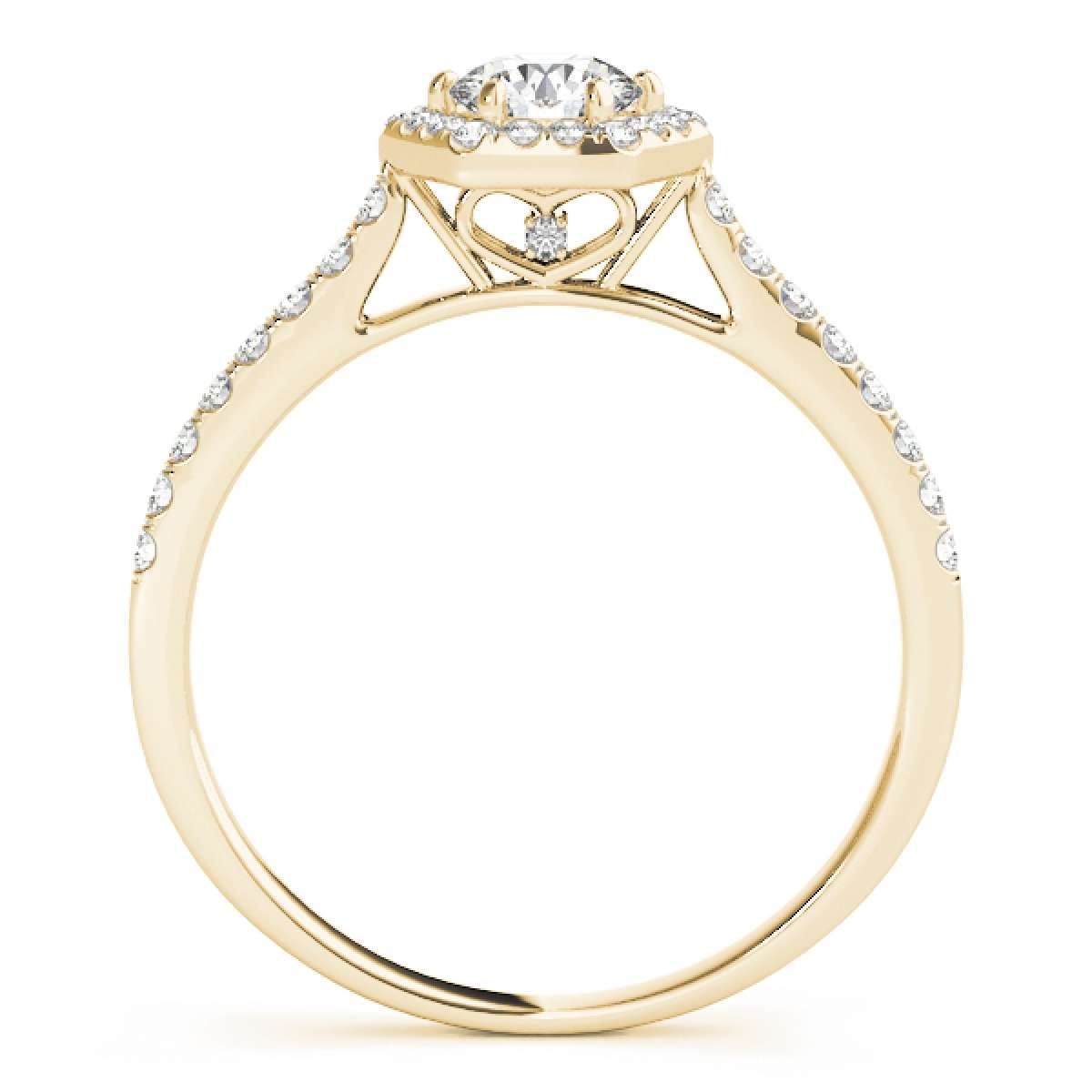 0.50 Carat Halo Diamond Engagement Wedding Ring in 10K Rose, White, or Yellow Gold Mauli Jewels