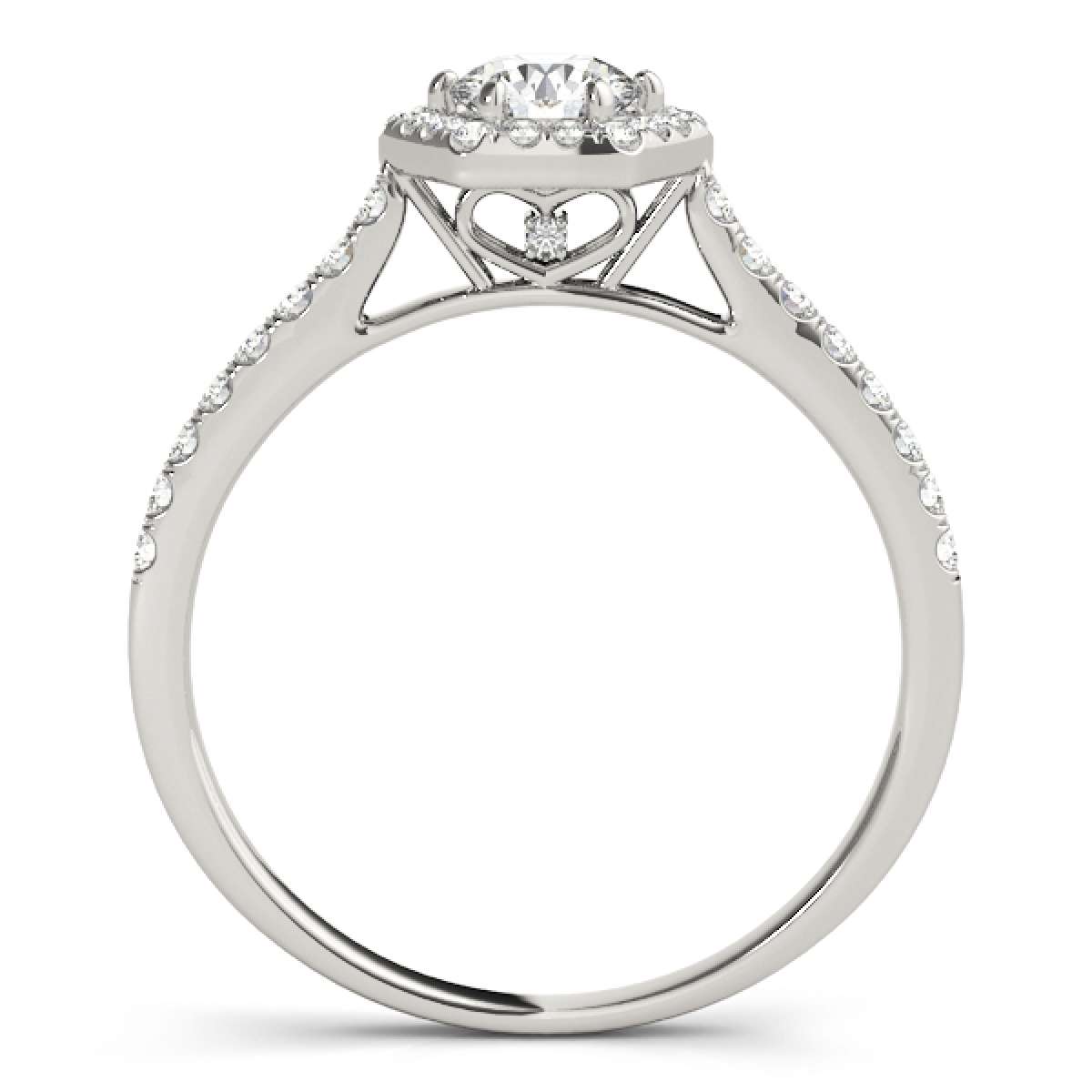 0.50 Carat Halo Diamond Engagement Wedding Ring in 10K Rose, White, or Yellow Gold Mauli Jewels