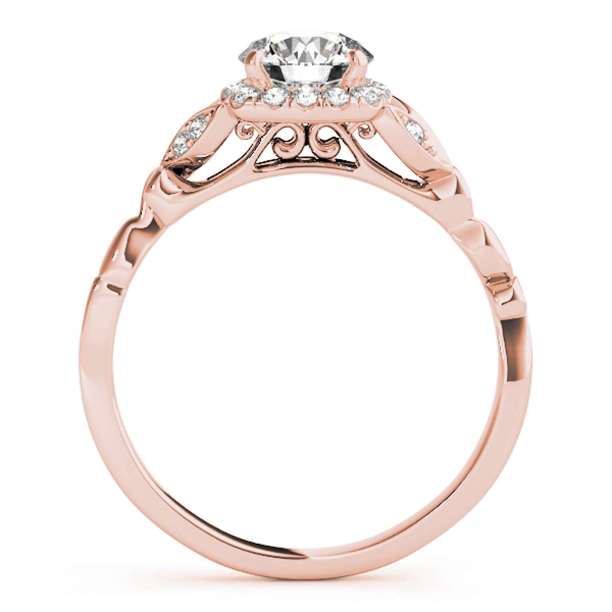 MAULIJEWELS 0.75 Carat White Diamond Halo Engagement Ring for Women in 10K Rose, White & Yellow Gold Mauli Jewels