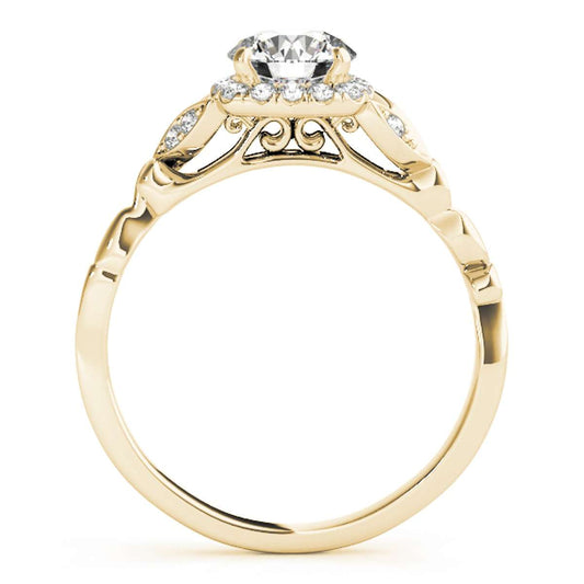 MAULIJEWELS 0.75 Carat White Diamond Halo Engagement Ring for Women in 10K Rose, White & Yellow Gold Mauli Jewels