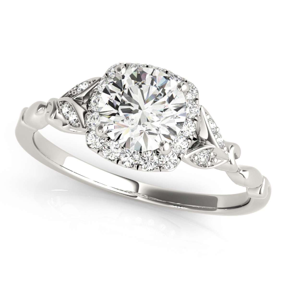 MAULIJEWELS 0.75 Carat White Diamond Halo Engagement Ring for Women in 10K Rose, White & Yellow Gold Mauli Jewels