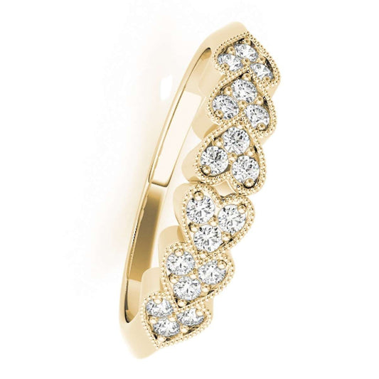 10K Rose White & Yellow Gold 0.07 Ct Natural Diamond Wedding Band For Women Mauli Jewels