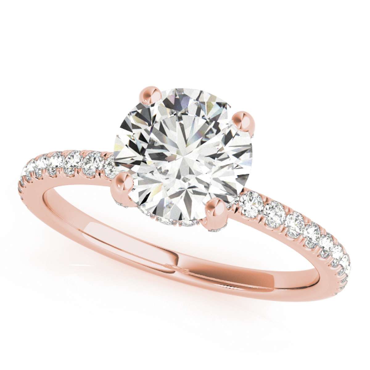 0.75 Carat Natural Diamond Engagement Rings For Women In 14K Solid Rose White & Yellow Gold Mauli Jewels