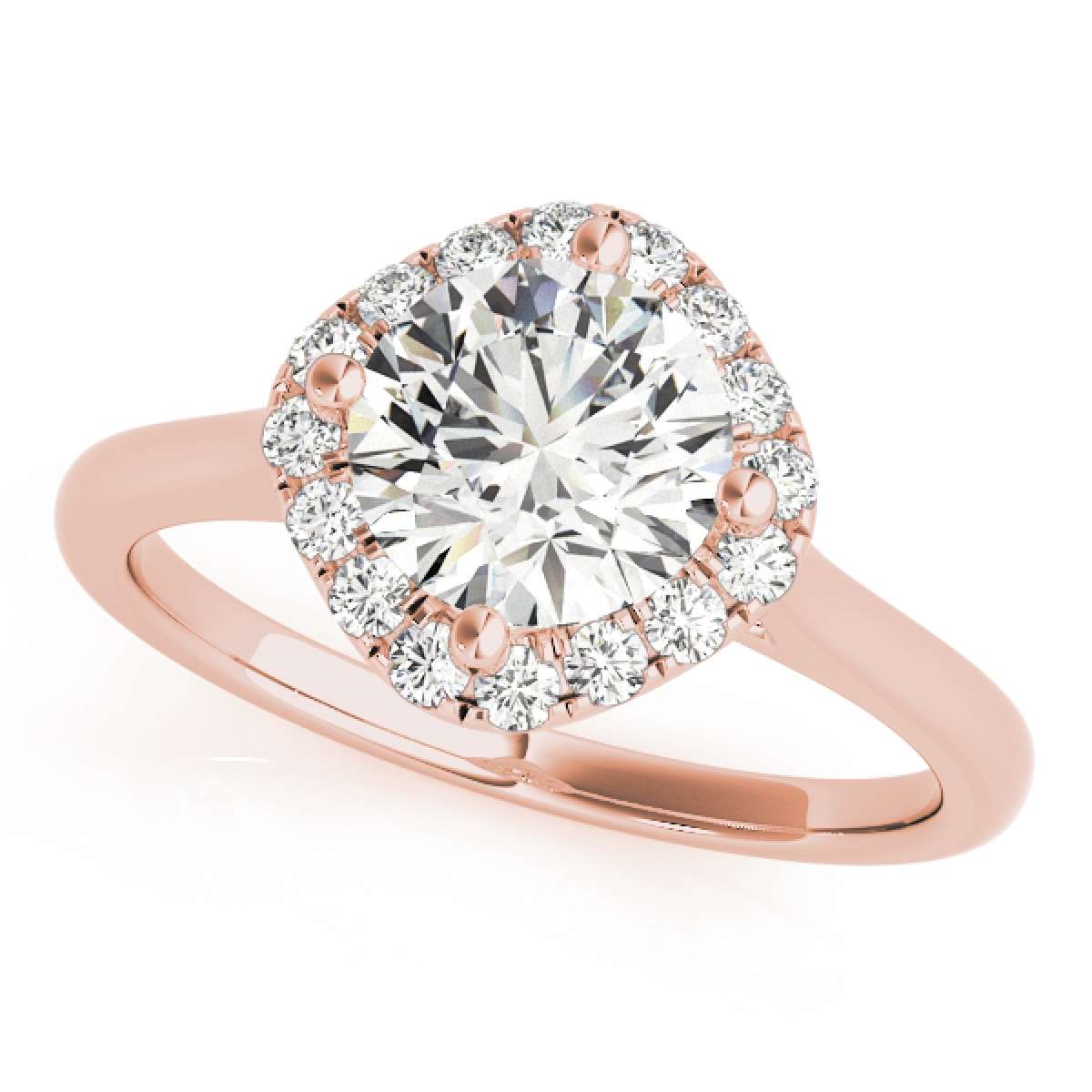 0.75 Carat Halo Natural Diamond Engagement Ring for Women in 14K Rose, White & Yellow Gold Mauli Jewels