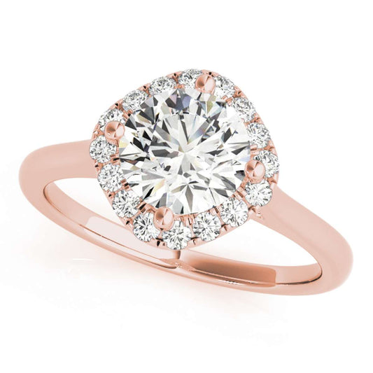 0.75 Carat Halo Natural Diamond Engagement Ring for Women in 14K Rose, White & Yellow Gold Mauli Jewels