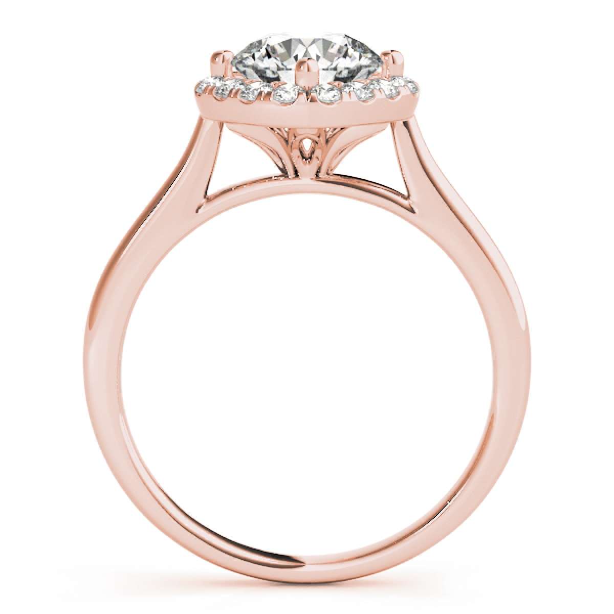 0.75 Carat Halo Natural Diamond Engagement Ring for Women in 14K Rose, White & Yellow Gold Mauli Jewels