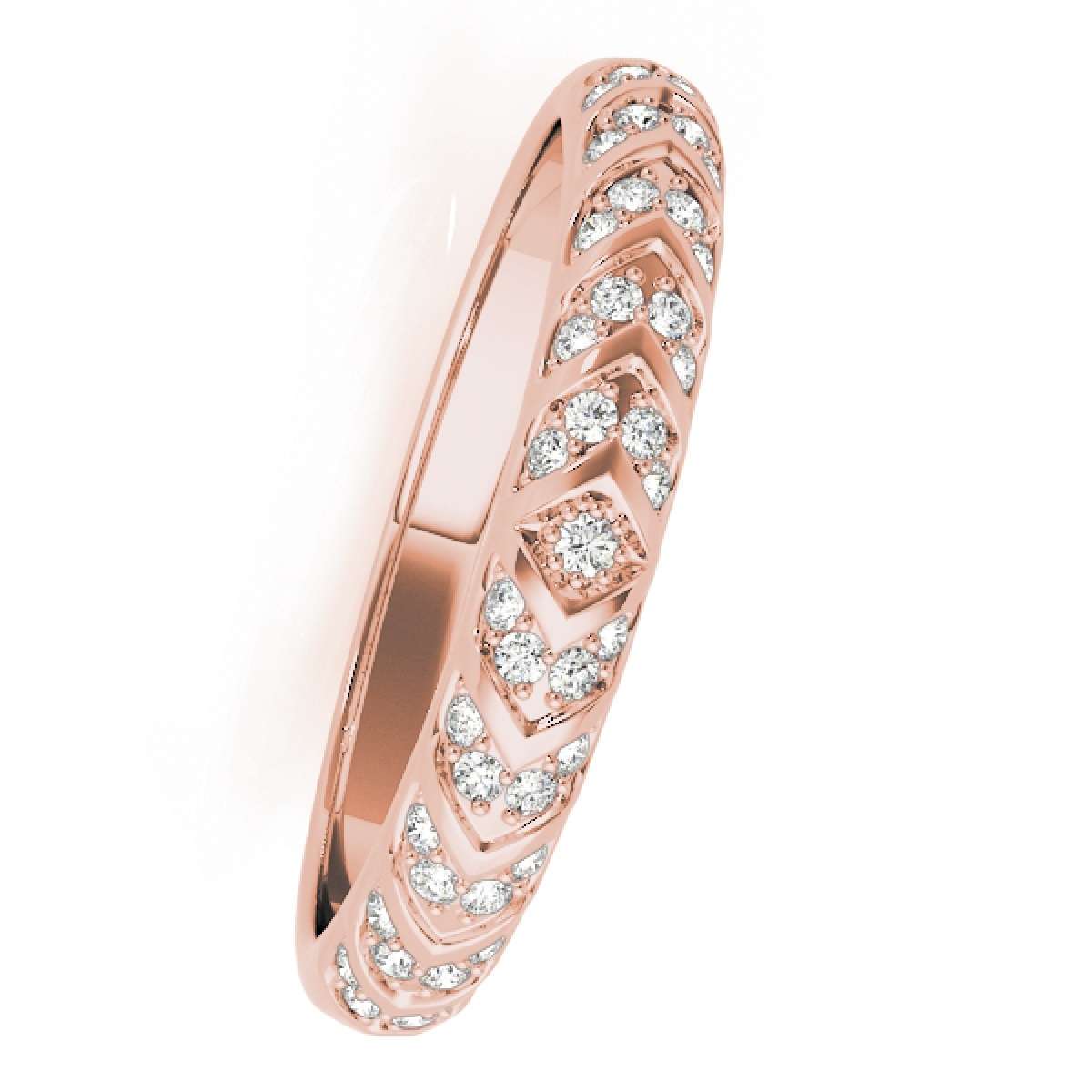 0.40 Carat Diamond Glamorous Prong Set Engagement Wedding Band In 10K Rose White & Yellow Gold Mauli Jewels