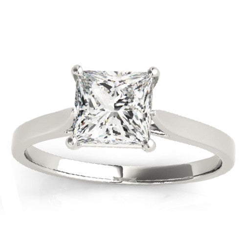 0.50 Carat Princess Lab-Grown Diamond Ring in 10K White, Rose, and Yellow Gold for Women