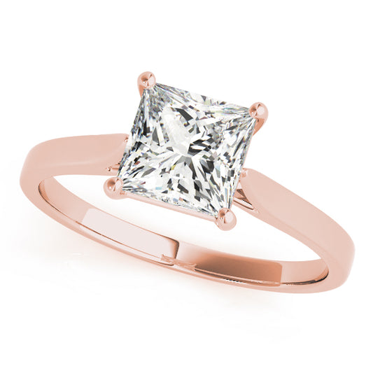 1.50Ctw Princess Cut Lab-Grown Diamond Ring in 10K White, Rose, and Yellow Gold for Women