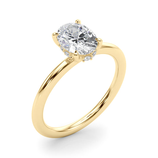 1.10 Carat Oval Lab-Grown Brilliant cut {GH VS1}Diamond Ring in 10K White, Rose, and Yellow Gold for Women