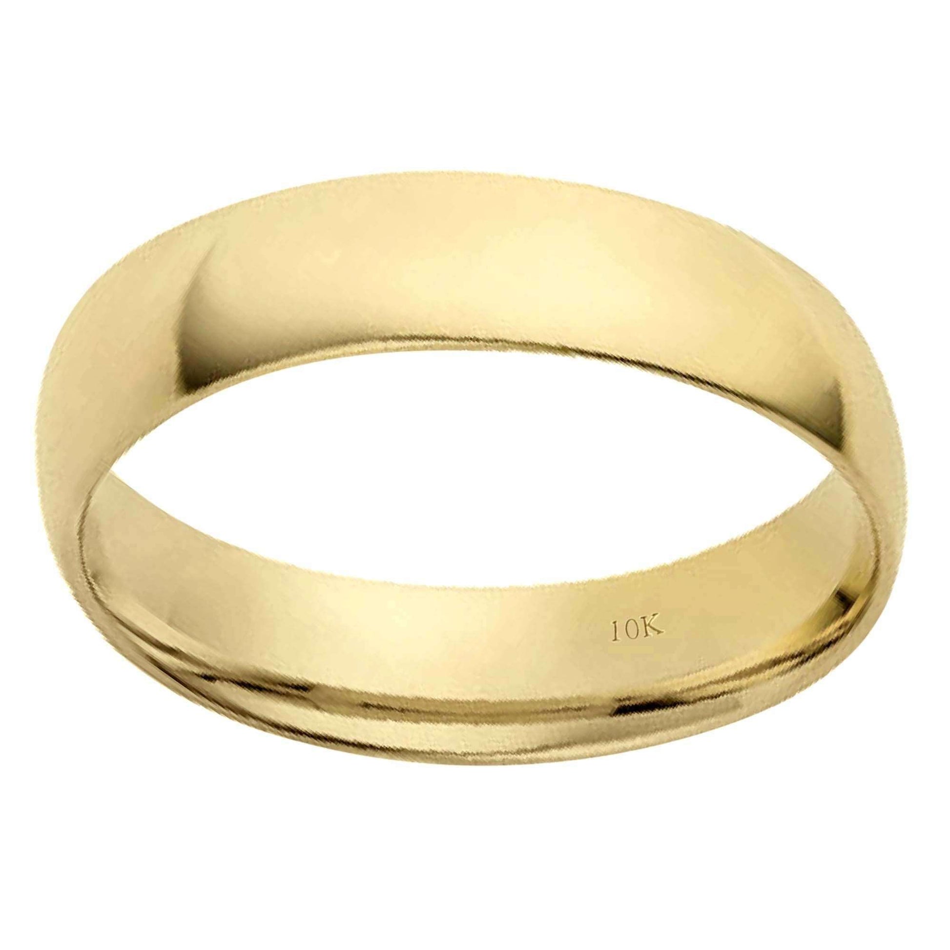 MauliJewels 5MM Wedding Band for Men and Women in 10K Solid Yellow or White Gold | Sizes Available Mauli Jewels