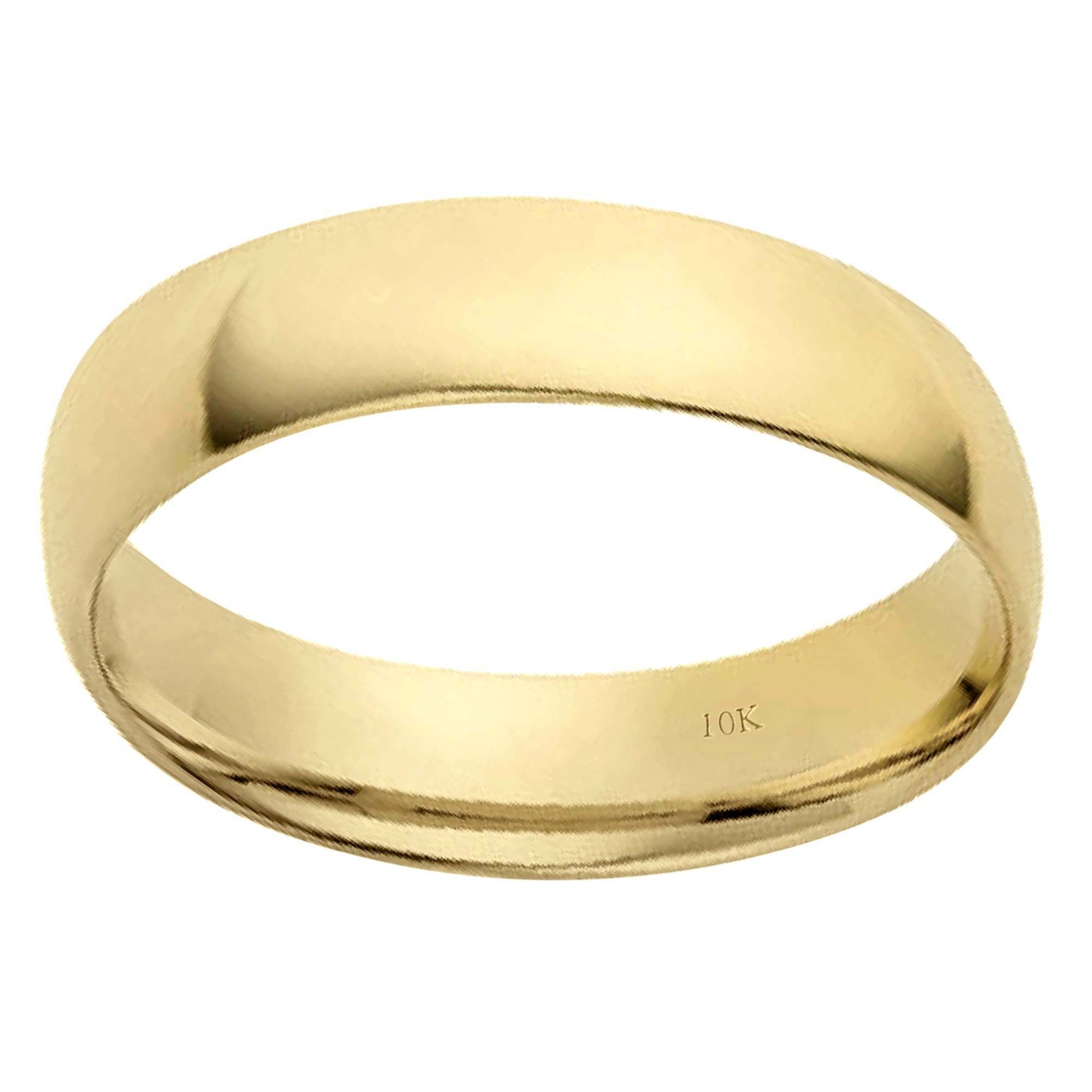 10K Solid 5MM Plain Gold Wedding Band For Men and Women Mauli Jewels