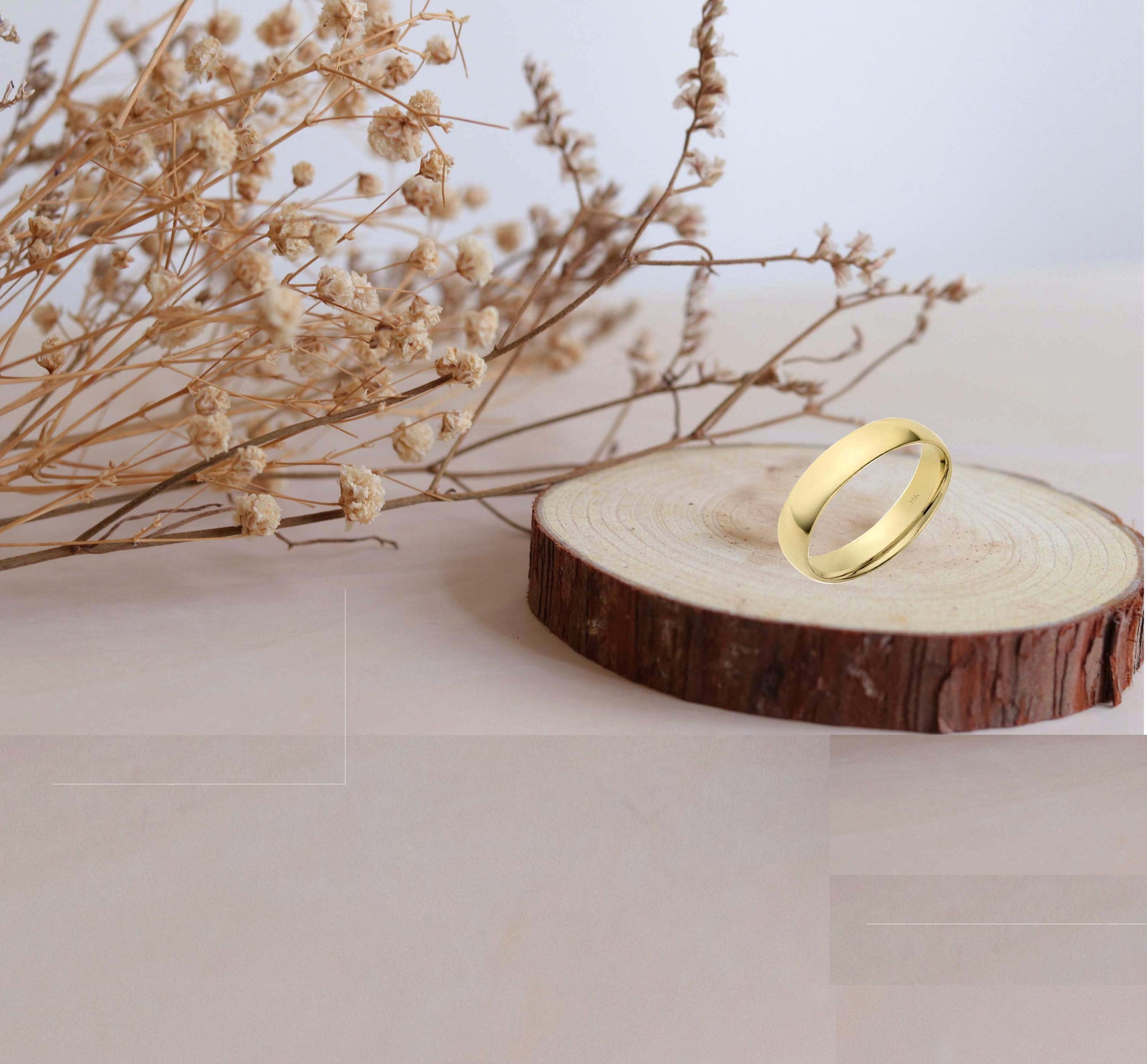 10K Solid 5MM Plain Gold Wedding Band For Men and Women Mauli Jewels
