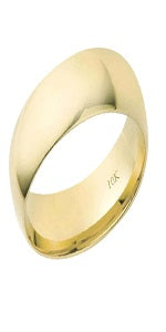 10K Solid 6MM Plain Gold Wedding Band For Men and Women Mauli Jewels