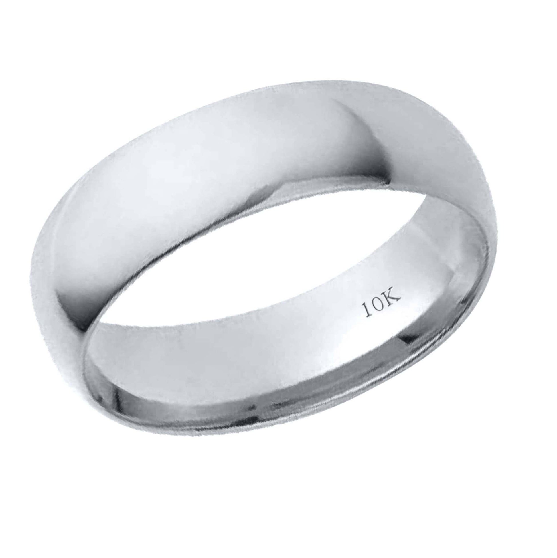 10K Solid 6MM Plain Gold Wedding Band For Men and Women Mauli Jewels
