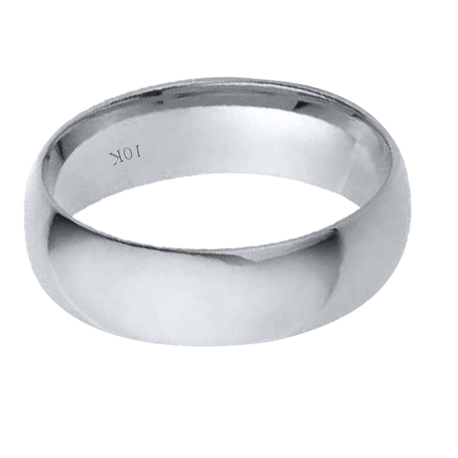 10K Solid 6MM Plain Gold Wedding Band For Men and Women Mauli Jewels