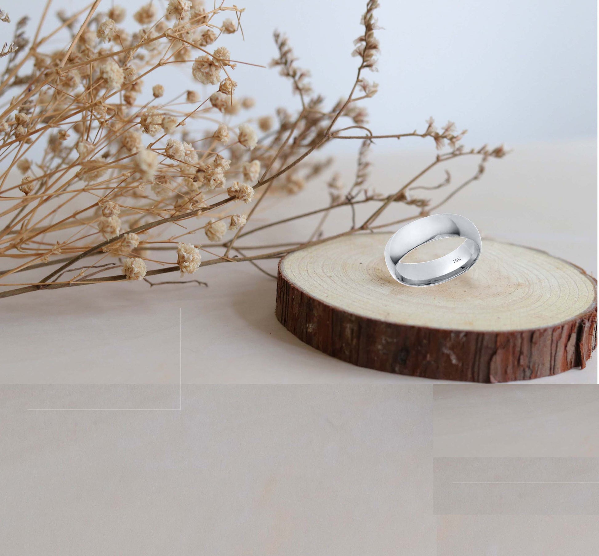 10K Solid 6MM Plain Gold Wedding Band For Men and Women Mauli Jewels