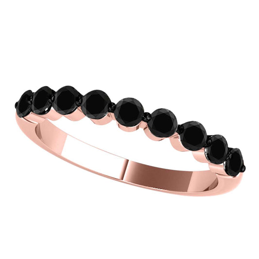 MauliJewels 0.50 Carat Black Diamond Wedding Band Engagement Rings for Women crafted In10K Rose, White Yellow Solid Gold Mauli Jewels